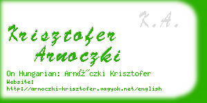 krisztofer arnoczki business card